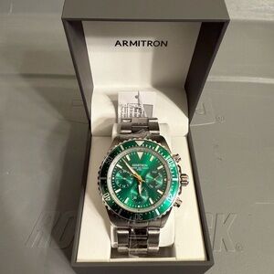 Armitron Silver Watch with White Strap